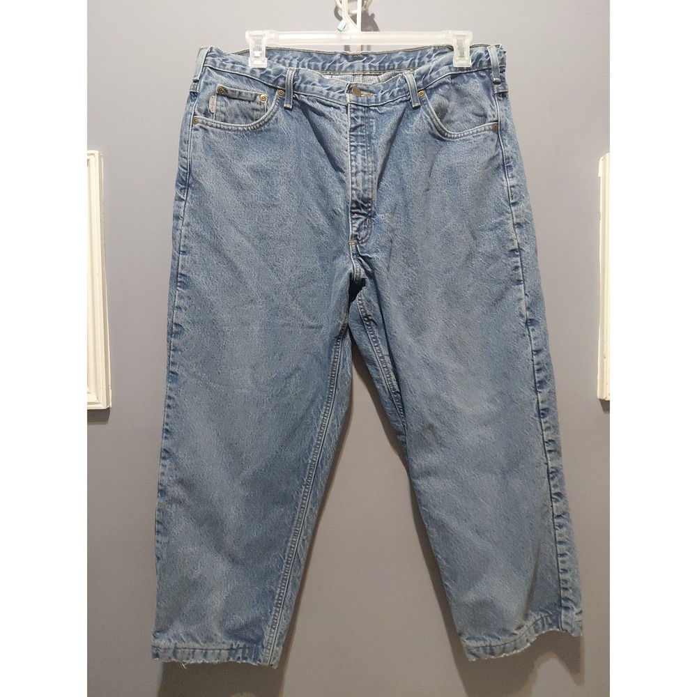 Carhartt Workwear Flannel Lined Relaxed Jeans Mens 40X30 (38×25)  Baggy